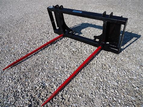 2 prong bale spear skid steer attachment|used skid steer hay spear.